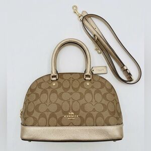 Like NEW! Coach Brown and Gold Satchel Handbag